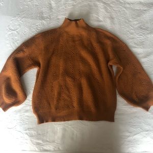 Balloon Sleeve Soft Caramel Sweater